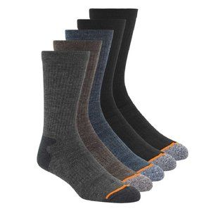 NWT Weatherproof Vintage Men's Outdoor Wool Blend Crew Sock -5PK Multi Color